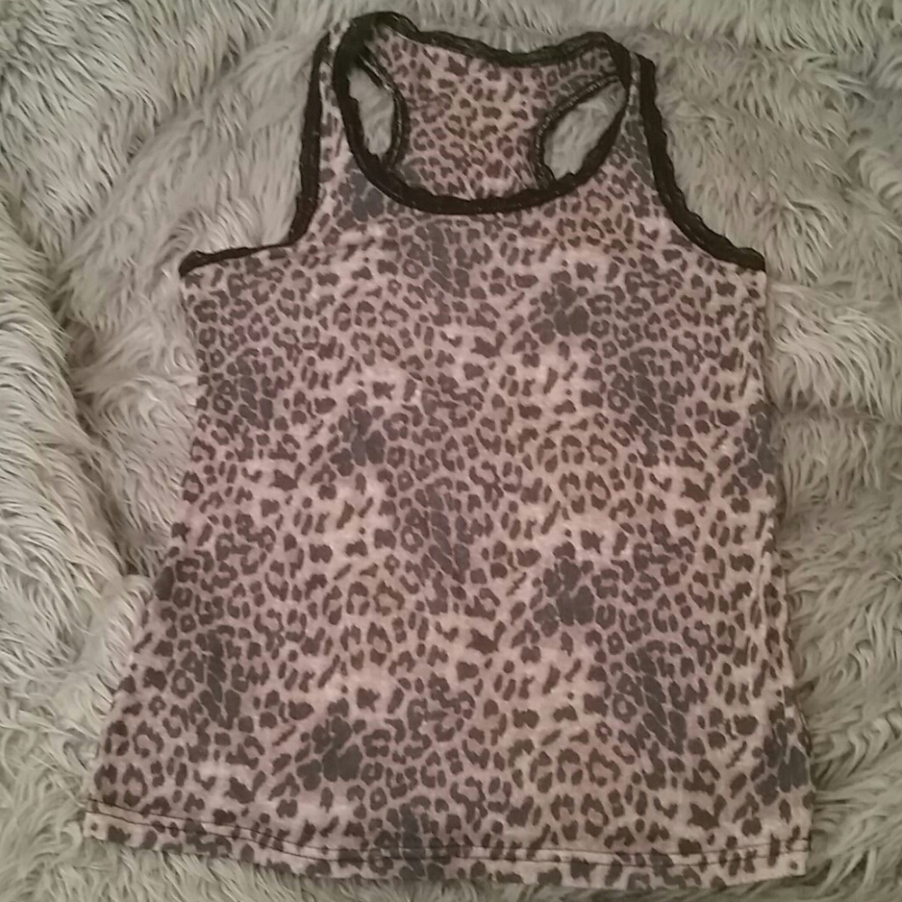 La Chapelle leopard racerback tank top, M